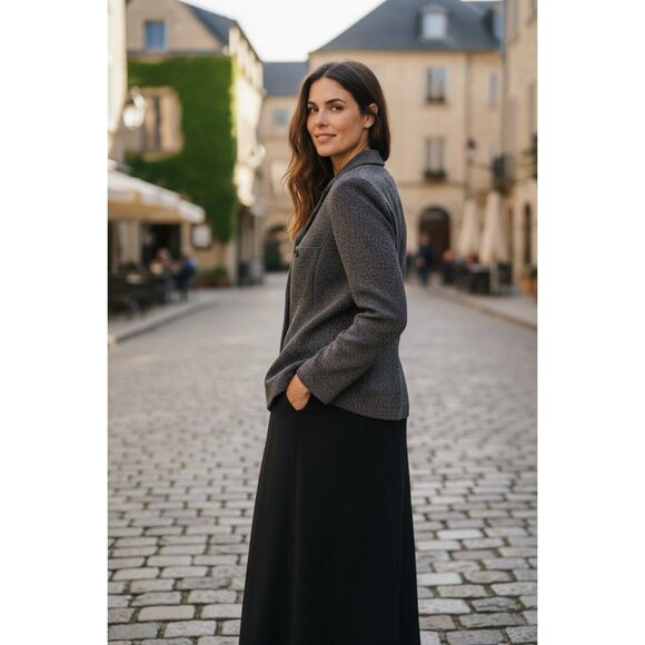 Julian Taylor Womens Two-Piece Suit Dress Size 14 Gray & Black Polyester Blend - Picture 3 of 14